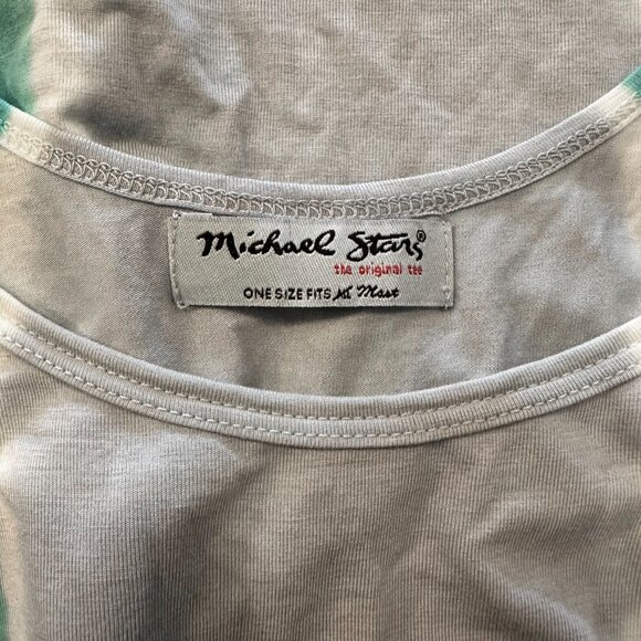 Michael Stars Flowy Tank Top Womens Size OS Turquoise Grey Colorblock Scoop Neck - Picture 5 of 9